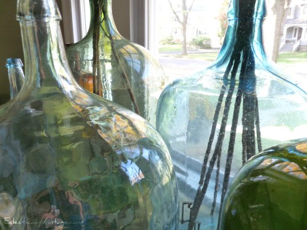 Vintage demijohn collection - this house has the best collections!  kellyelko.com