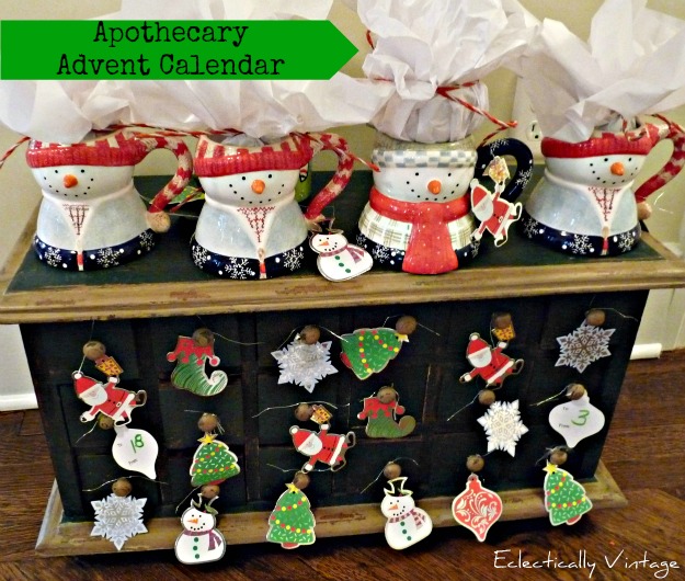 Christmas Open House Tour - filled with tons of unique Christmas decorating ideas like this cute advent calendar!  kellyelko.com