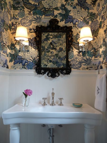 Go Big with Bold Powder Room Wallpaper kellyelko.com