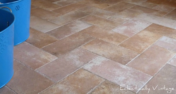 #Tile laid in a herringbone pattern - great idea!