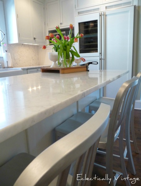 Gorgeous white kitchen before and after! kellyelko.com