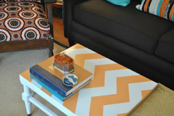 DIY Chevron Coffee Table - very fun!