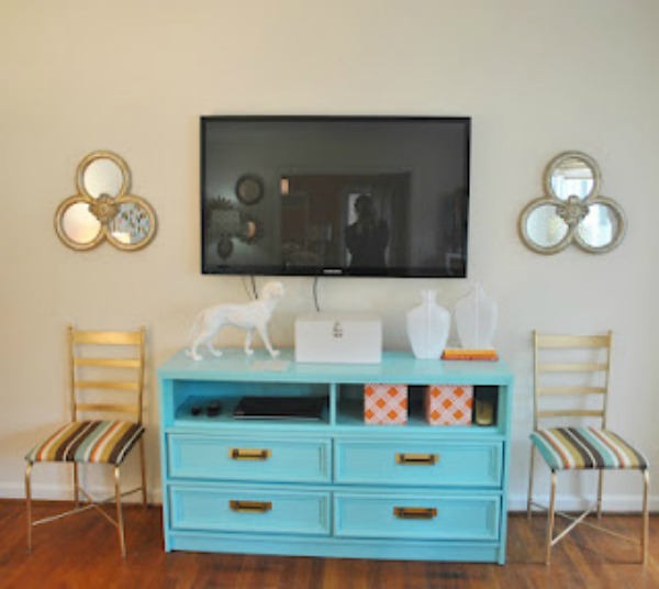 DIY Media Console - what  a great color