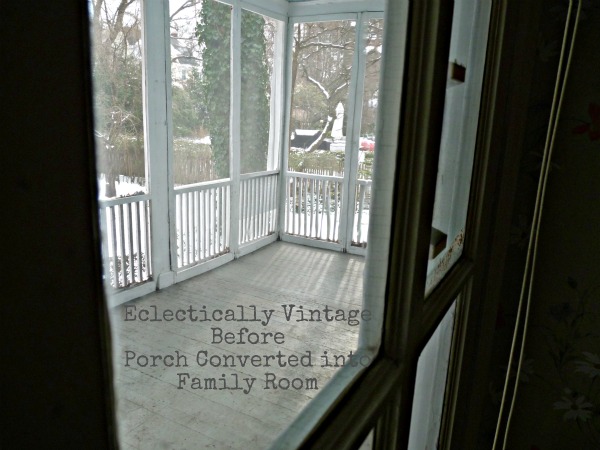Before porch turned family room - you've got to see the after!  kellyelko.com