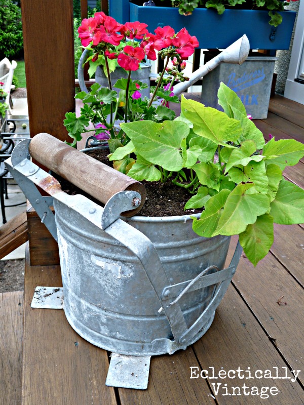 Mop Bucket Planter kellyelko.com