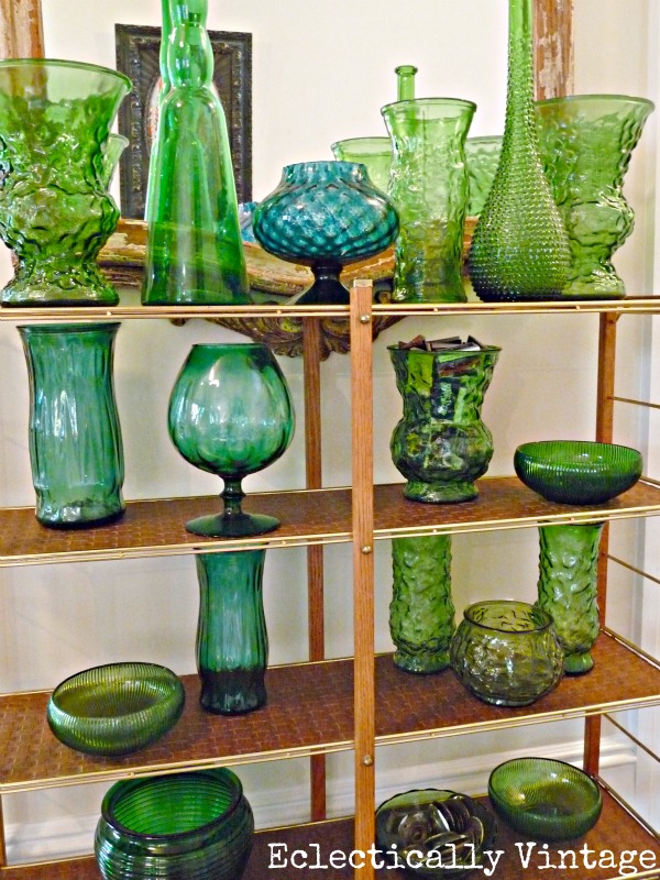 Vintage green glass collection kellyelko.com