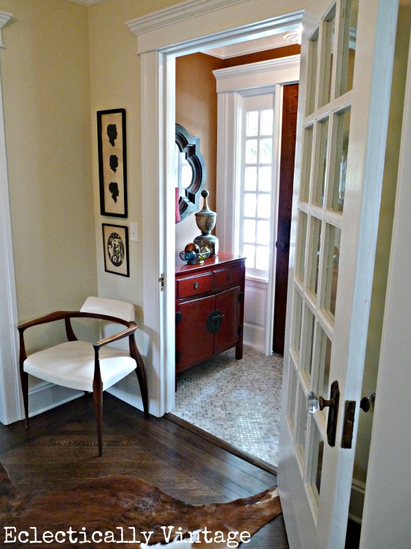 Amazing entry and foyer renovation in this 100 year old home - kellyelko.com