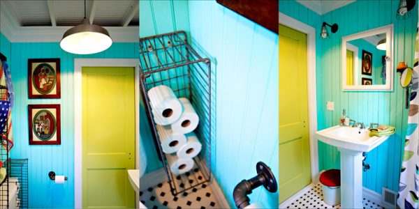 Fun Beach Bathroom Decor - love the industrial touches kellyelko.com