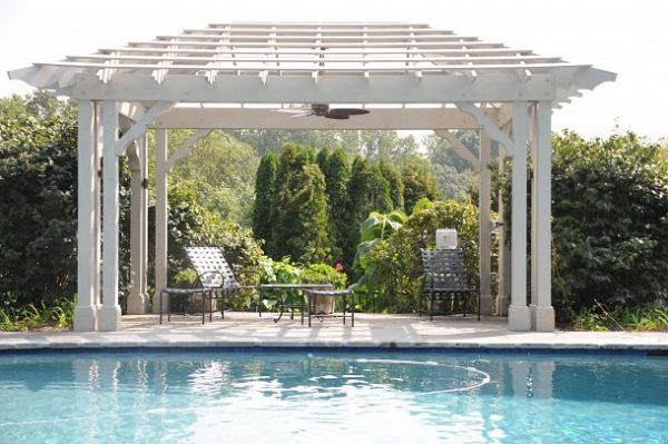 Love this free standing pool pergola kellyelko.com