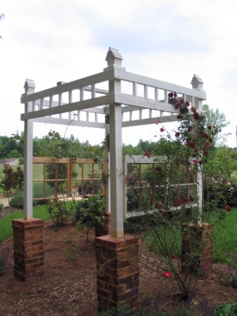 Love this pergola with brick columns kellyelko.com