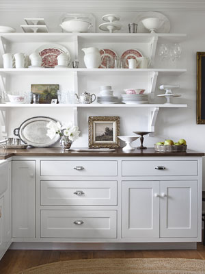 Farmhouse open kitchen shelves