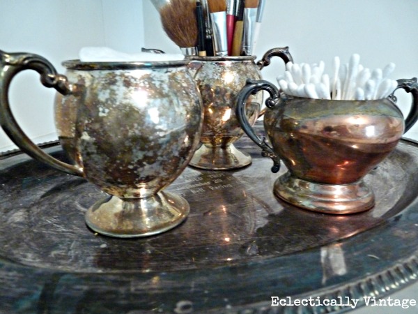 Silver tea set storage. kellyelko.com