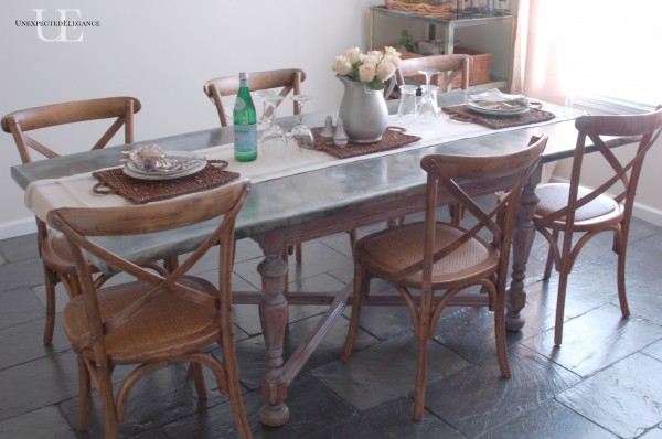 Farmhouse Industrial House Tour - the perfect mix.  Love the DIY zinc top table