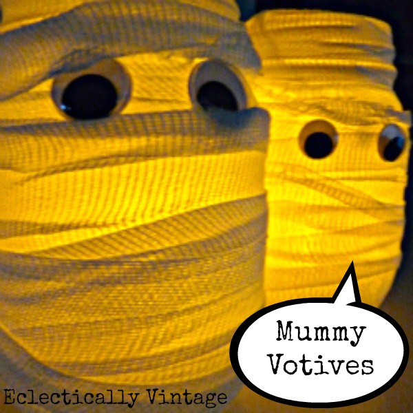 How to Make Mummy Votive - the perfect Halloween Craft kellyelko.com