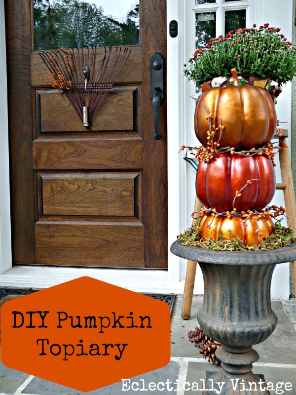 Fall Porch Diy Pumpkin Topiaries Kelly Elko