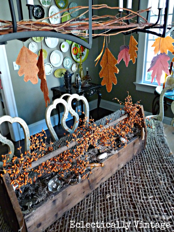 Rustic Fall Centerpiece - this is gorgeous and so unique!  kellyelko.com