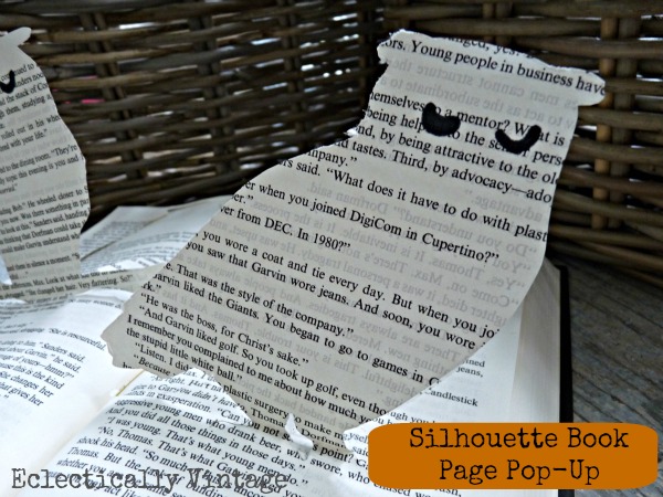 Pop Up Book Page Owl Silhouette - easy way to make your own!  kellyelko.com