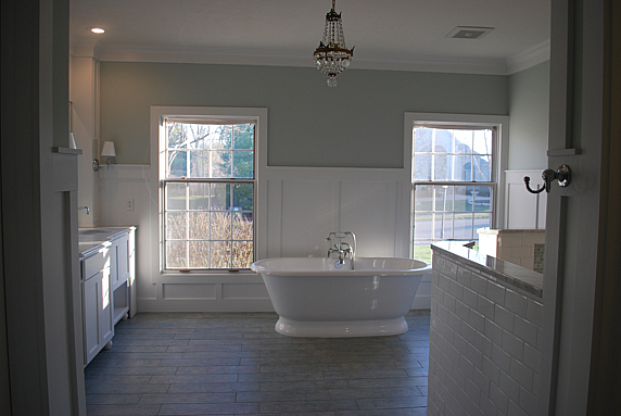 White Bathroom with gorgeous freestanding tub - check out the rest of the house!