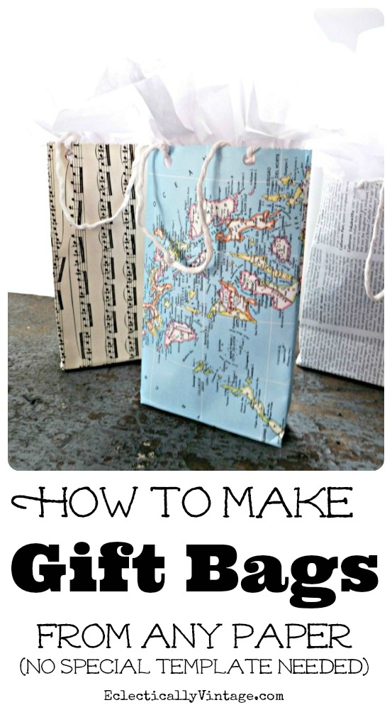 How to make gift bags from any paper!  kellyelko.com