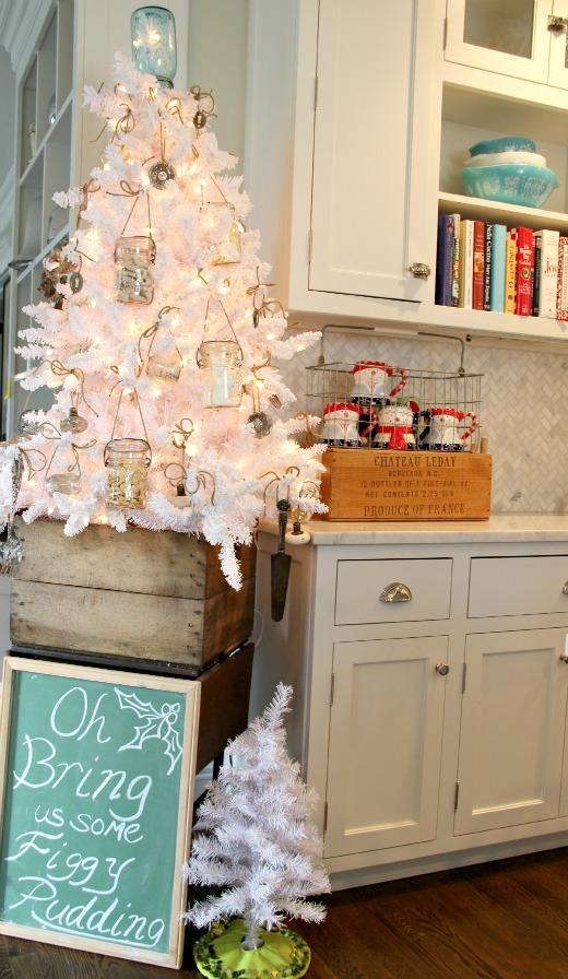 Decorating with a White Christmas Tree Eclectically Vintage