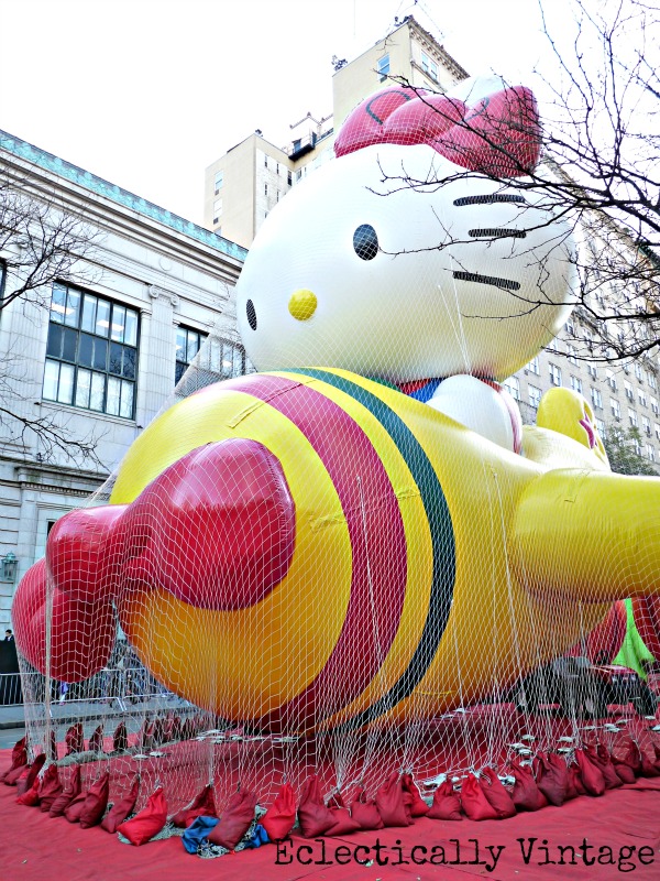 Macy's Parade Floats Inflating - Hello Kitty - eclecticalyvintage.com