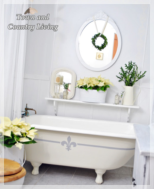 Christmas Bathroom - part of a beautiful house tour