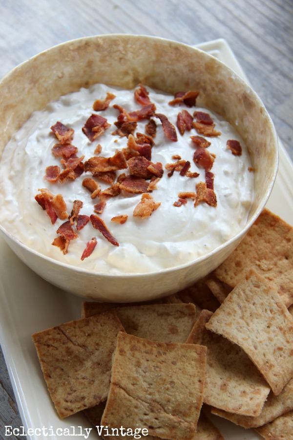 Smoky Blue Cheese Dip with a Kick - my guests gobbled this up! kellyelko.com