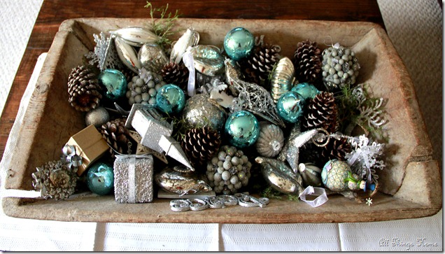 Christmas Dough Bowl - brimming with ornaments