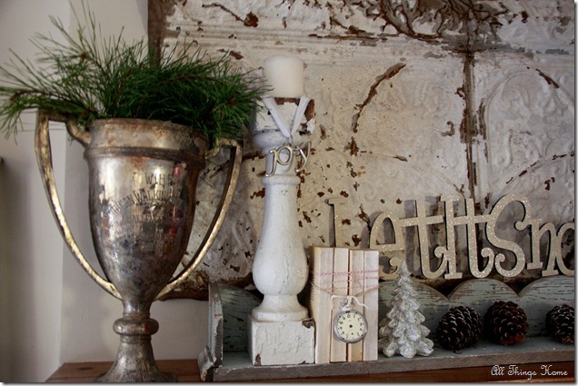 Vintage Christmas Mantel - part of this fun house tour