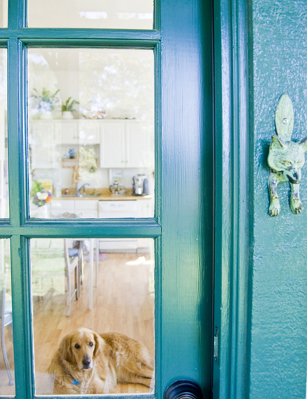 California Decorating Style home tour - love the blue door! kellyelko.com