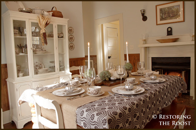 1917 Bungalow dining room - love the fireplace