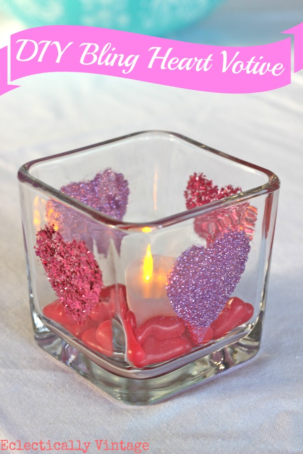 Make a glitter heart candle holder kellyelko.com