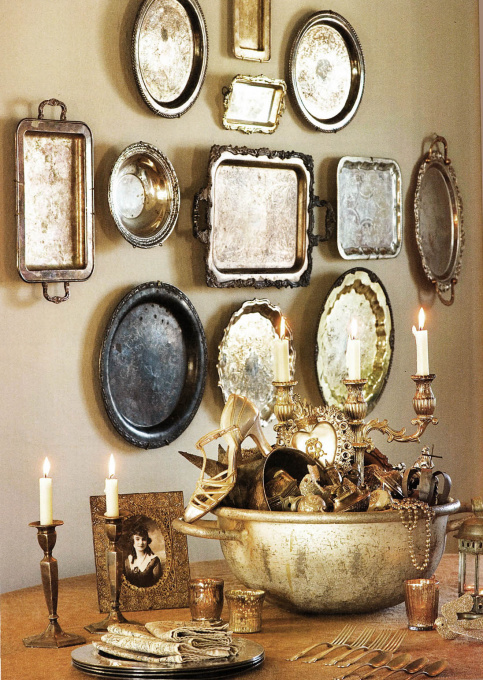 Silver Platter Plate Wall - one of 20+ creative plate walls at kellyelko.com