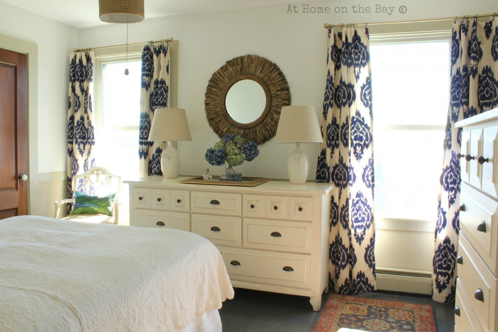 Cottage tour filled with great decorating ideas like these DIY curtains