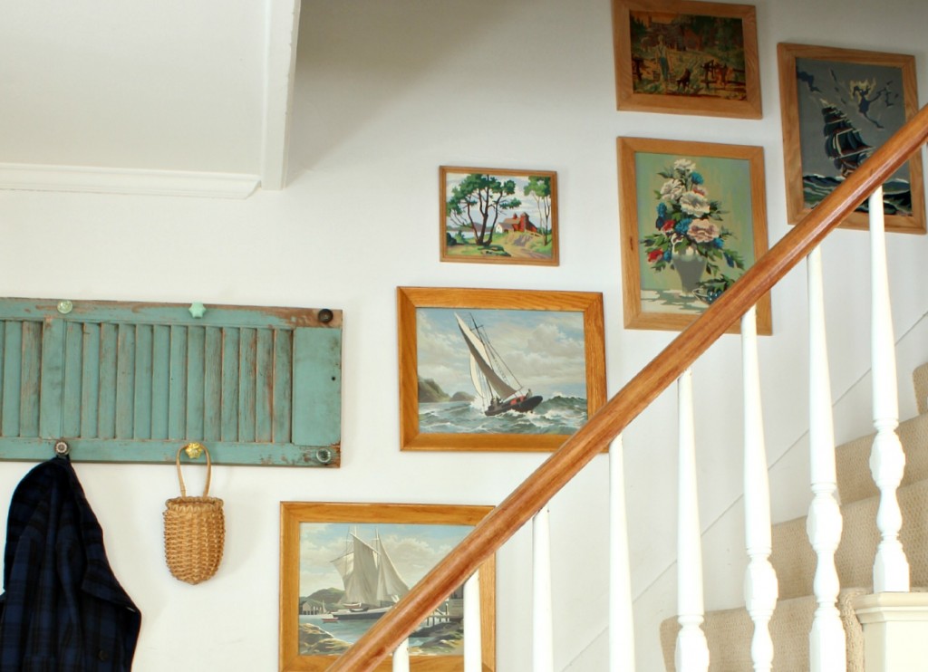 Cottage tour - filled with tons of great ideas like this vintage gallery wall