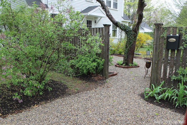 Cape Cod home tour filled with tons of fabulous DIY ideas!  Like this gravel pathway!