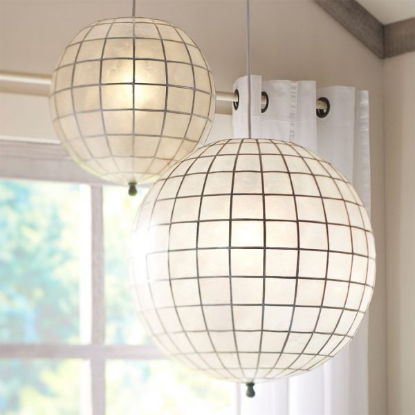 Pottery Barn Teen Faceted Capiz Light via Eclectically Vintage