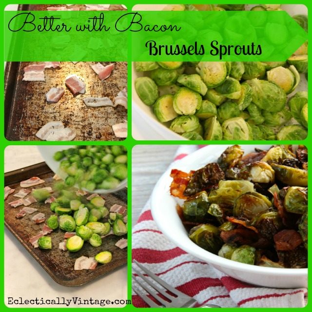 Better with Bacon Brussels Sprouts - amazing!  And they are baked!  Click for recipe  kellyelko.com