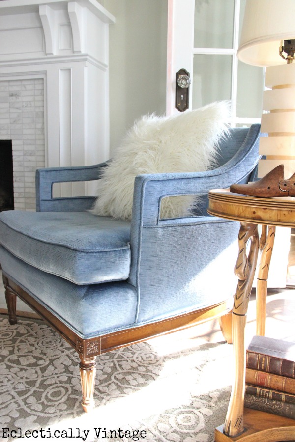 Eclectically Vintage decorating with blue