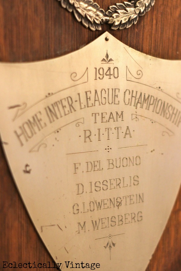 Eclectically Vintage vintage trophy plaque
