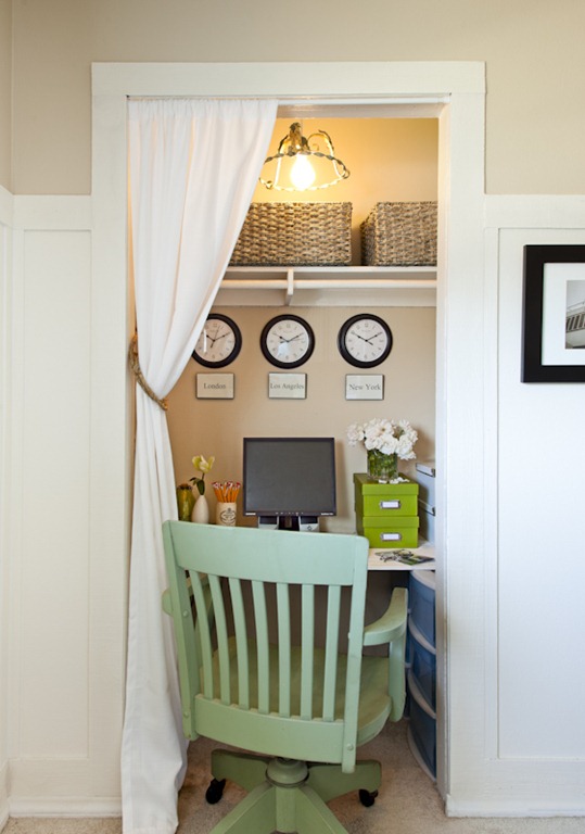 The Old Painted Cottage house tour - love this closet office