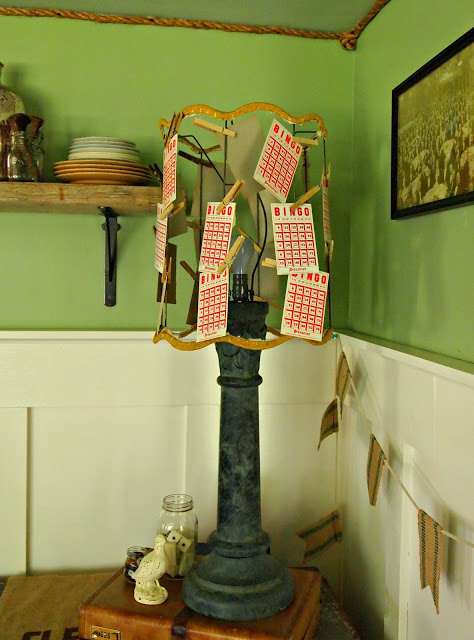 Flea Market Fabulous house tour - you don't want to miss this!  Love this little bingo lampshade!