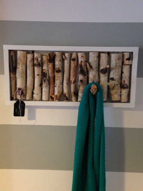 Birch log coat rack DIY