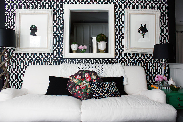 Stenciled statement wall - and a color/pattern filled house tour