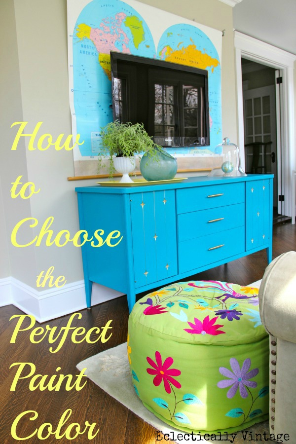 How to Choose the Perfect Paint Color - before you buy!  and an estate sale furniture transformation!  kellyelko.com