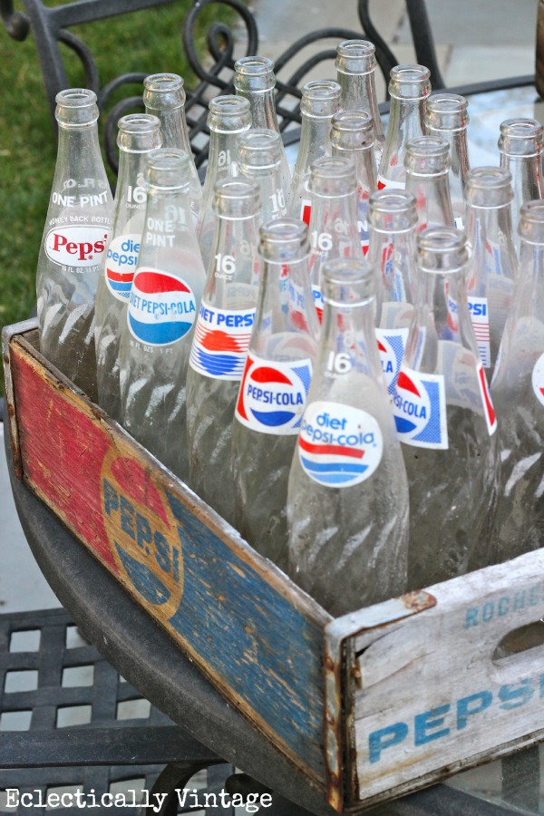 Vintage soda crates & bottles - free find!  kellyelko.com