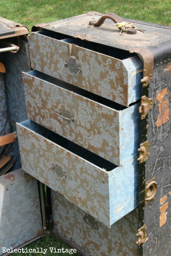 Vintage Steamer Trunk - one of the many fabulous thrift shop finds from kellyelko.com
