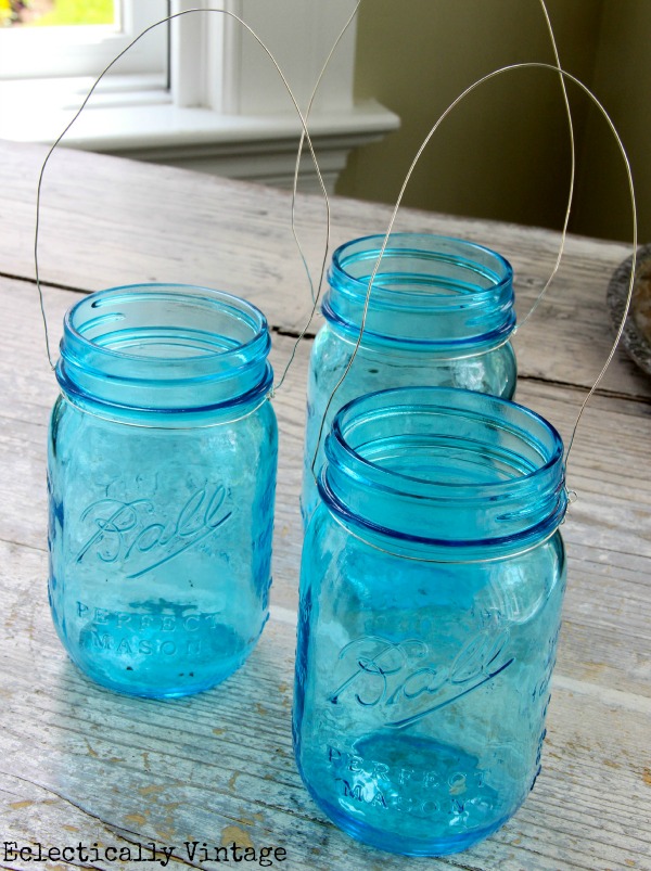 How to wire mason jars - quick and easy!  kellyelko.com