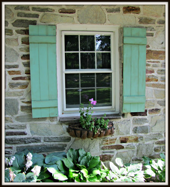 Flea Market Fabulous house tour - you don't want to miss this!   she made these shutters to mimic weathered copper!