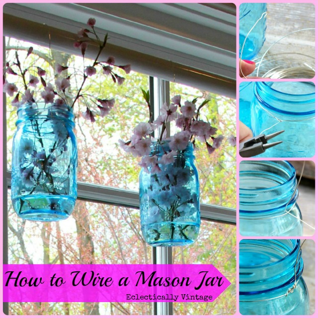 How to wire mason jars - quick and easy!  kellyelko.com